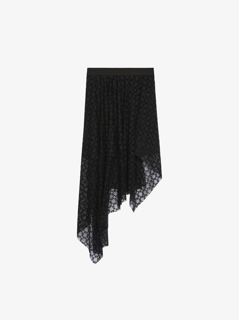 Givenchy ASYMMETRIC SKIRT IN SHINY MONOGRAM 72 TULLE outlook