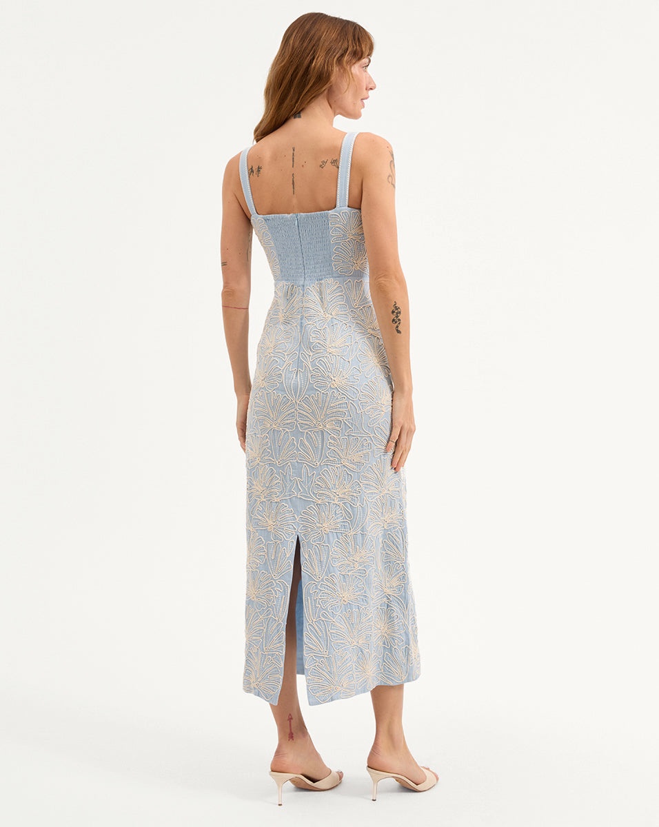 ELLA EMBROIDERED MIDI DRESS - 6