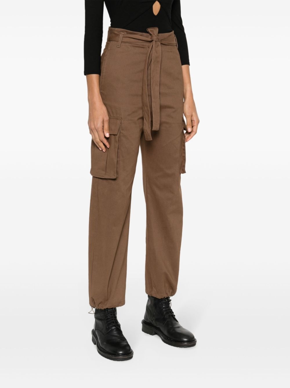 belted straight-leg trousers - 3