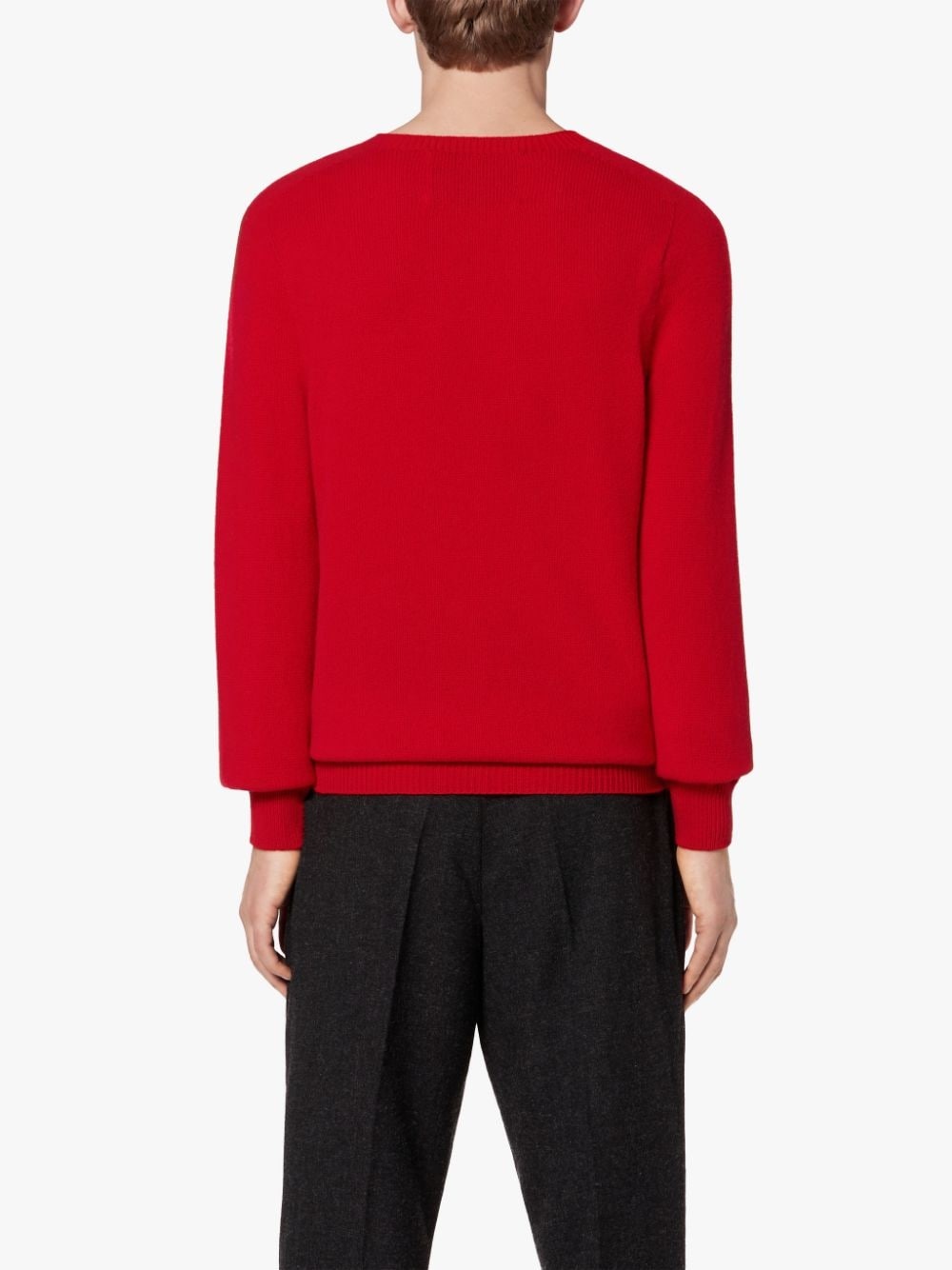 WOOLF RED WOOL & CASHMERE CREW NECK SWEATER - 4
