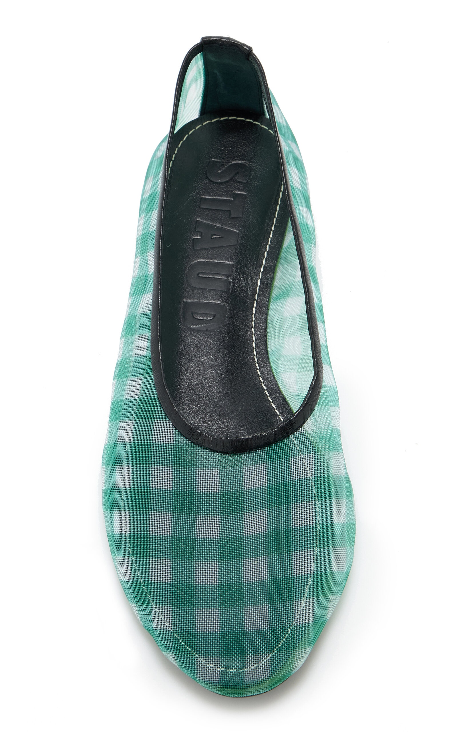 Alba Gingham-Mesh Ballet Flats green - 3