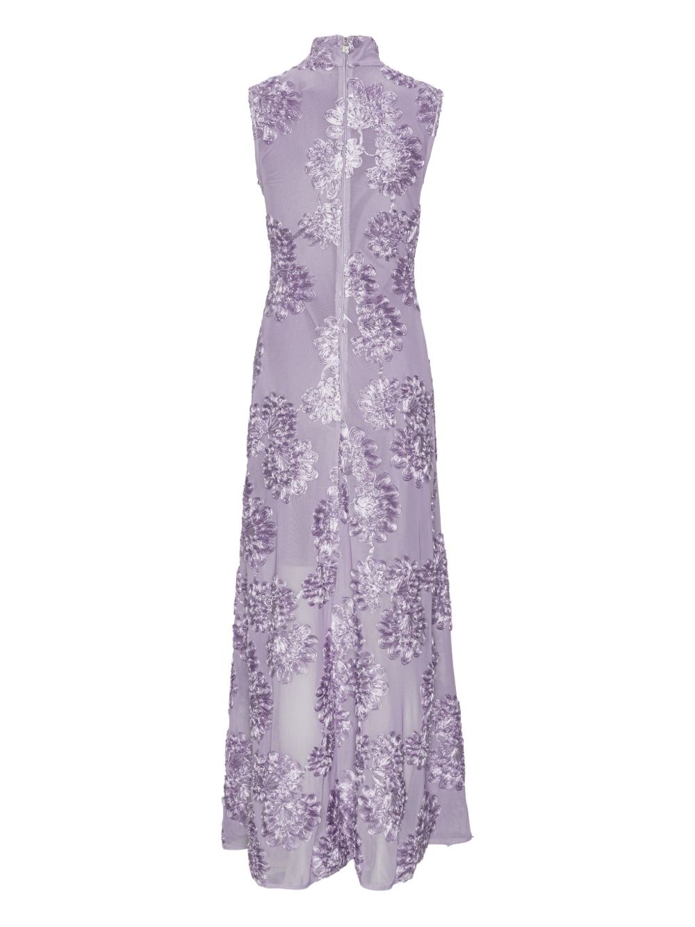 floral-mesh maxi dress - 5