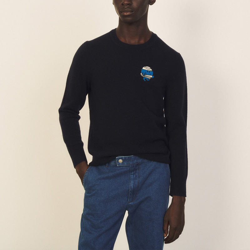 Sandro Wool sweater with patch outlook