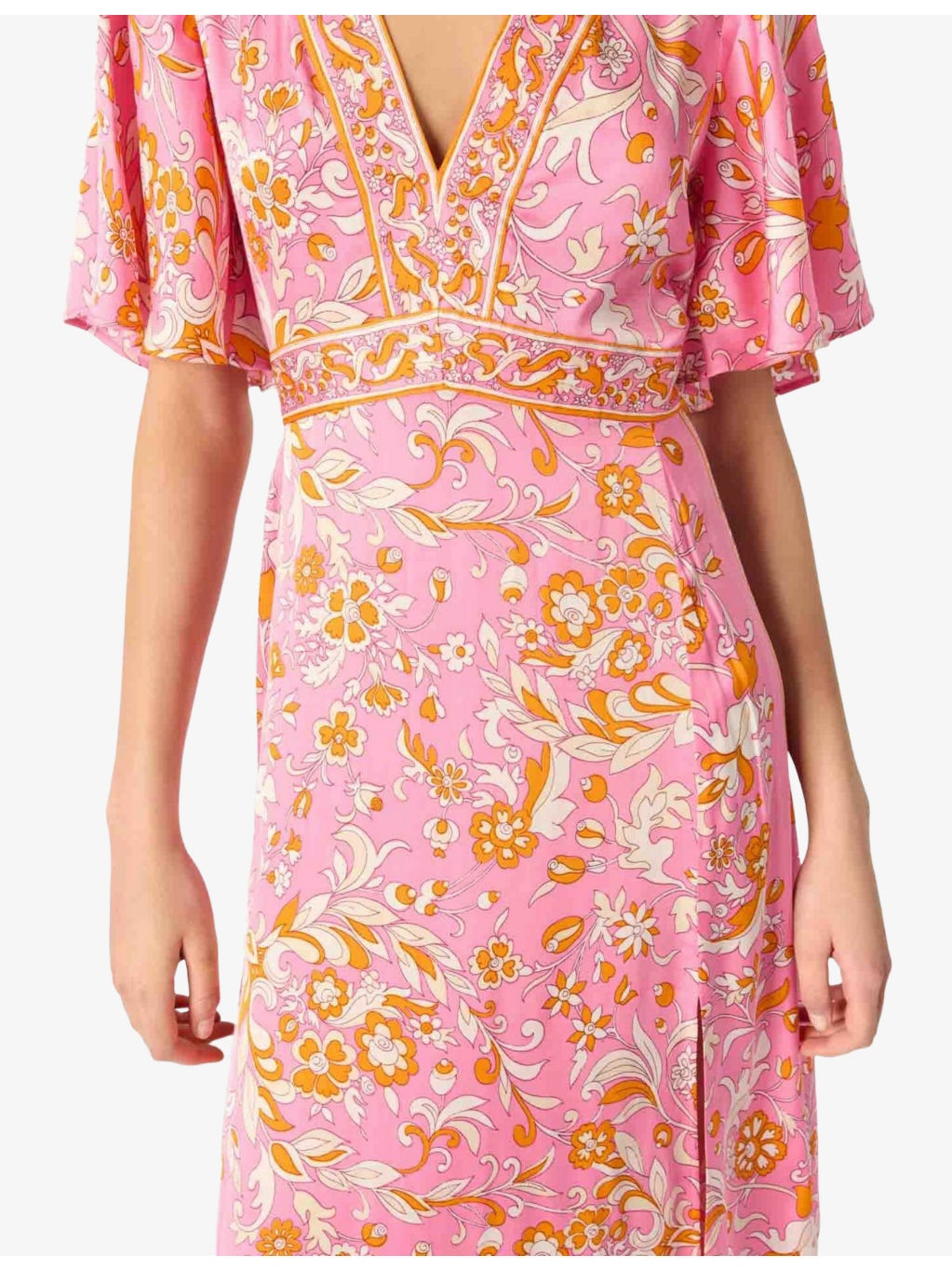 Graphic-Print V-Neck Woven Maxi Dress - 6