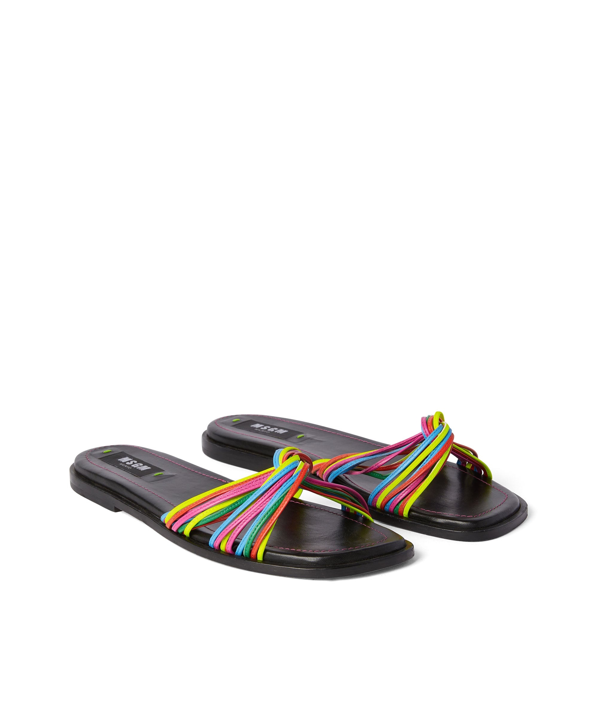Kid slippers with multicolor woven band - 3