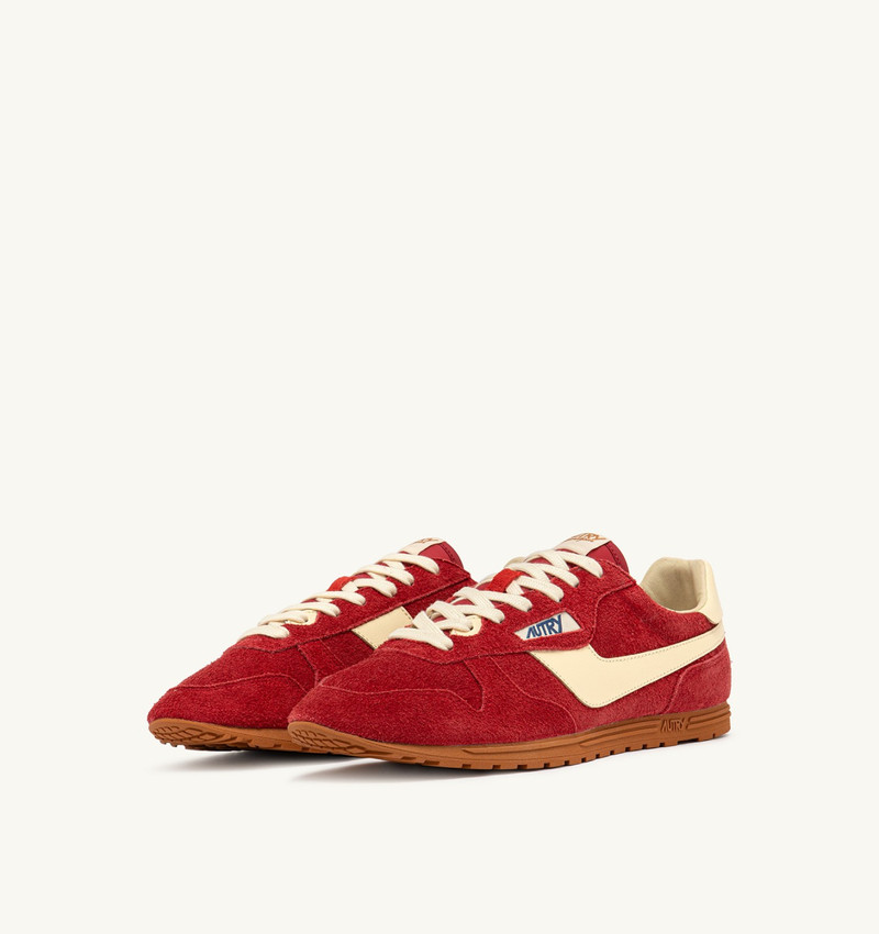 AUTRY SNEAKERS WINDSPIN IN SUEDE AND LEATHER COLOR IMPERIAL RED AND RUTABAGA outlook