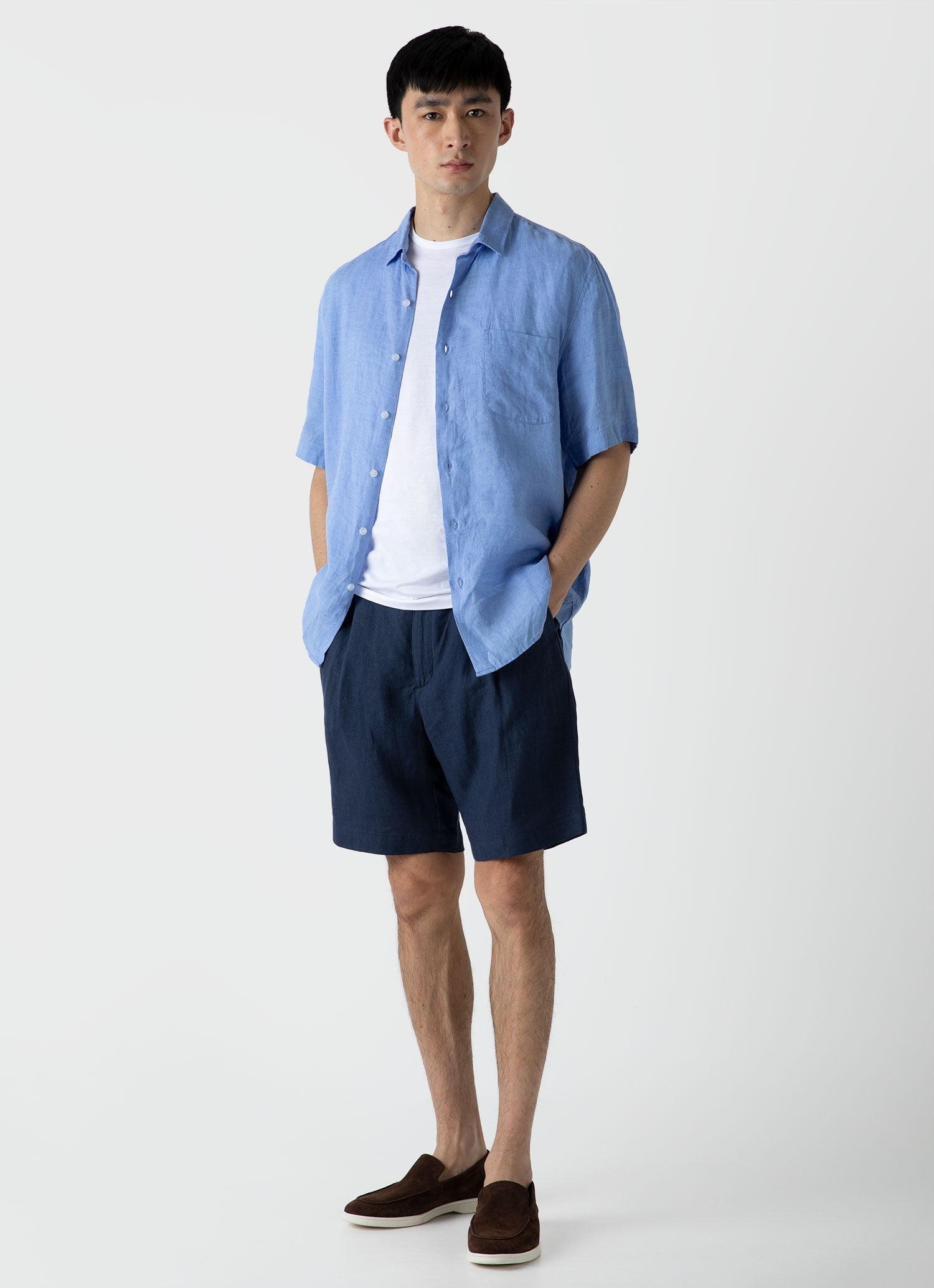 Short Sleeve Linen Shirt - 3
