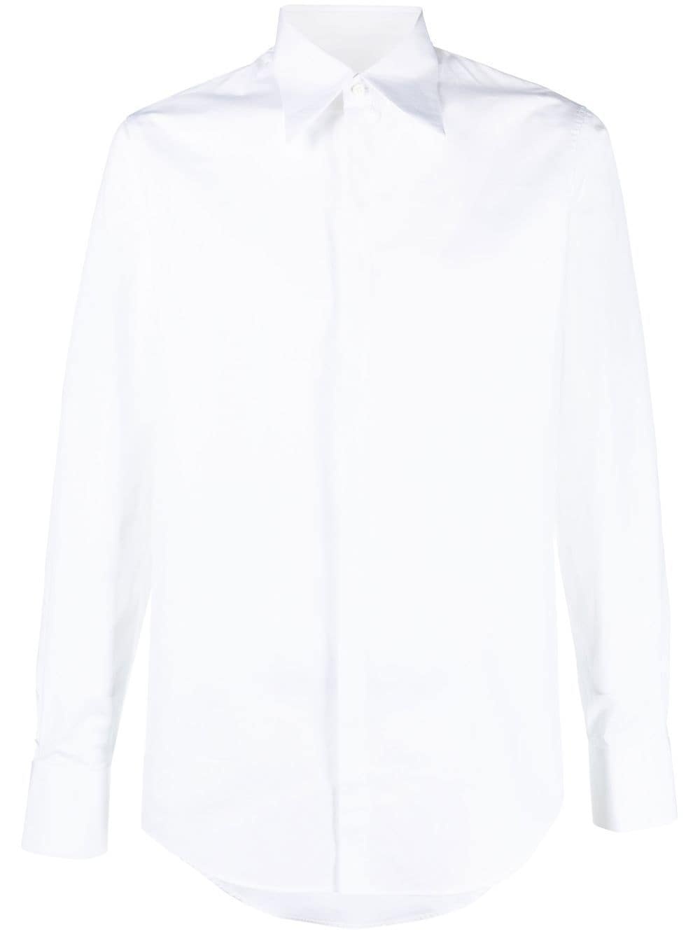 pointed-collar cotton shirt - 1