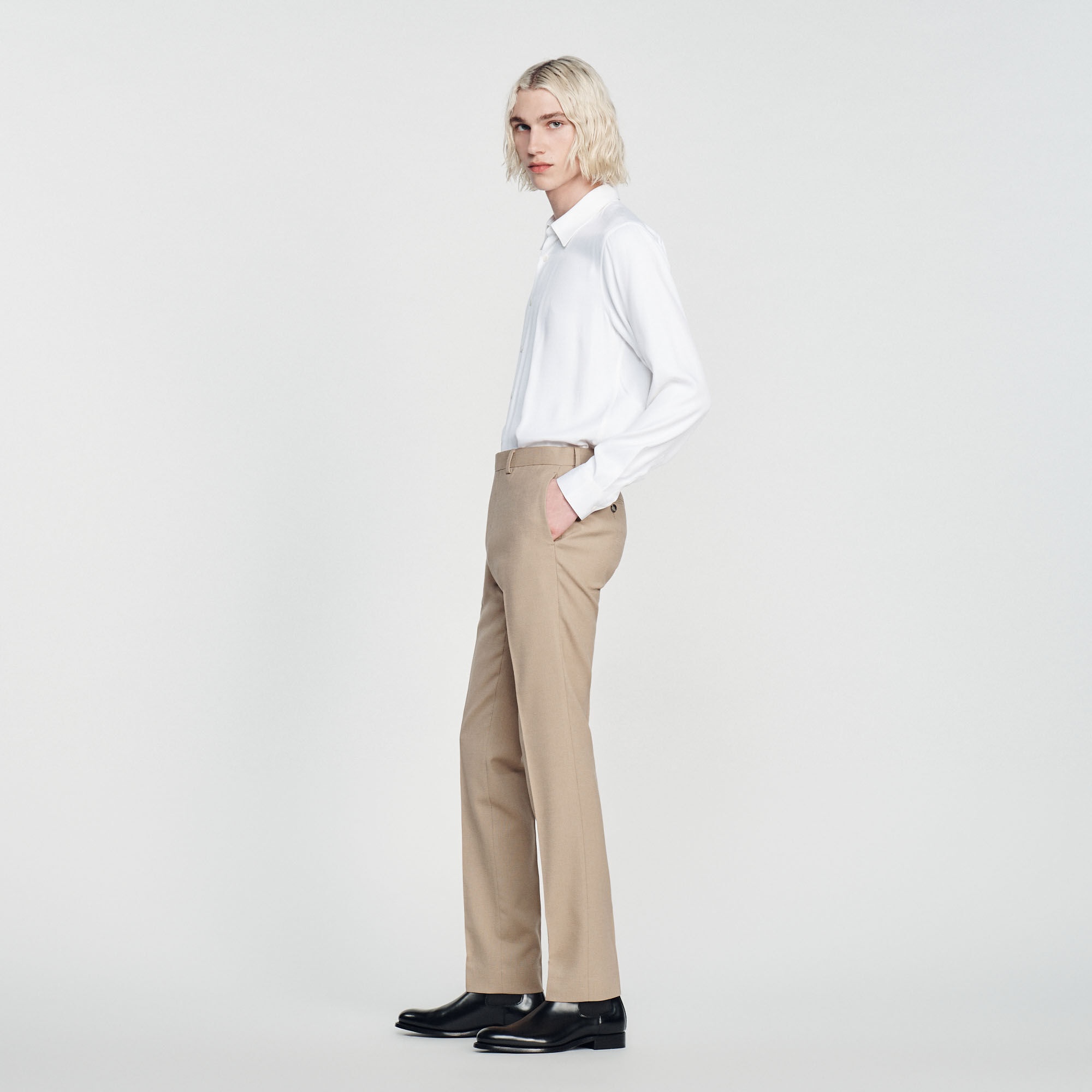 WOOL SUIT TROUSERS - 7