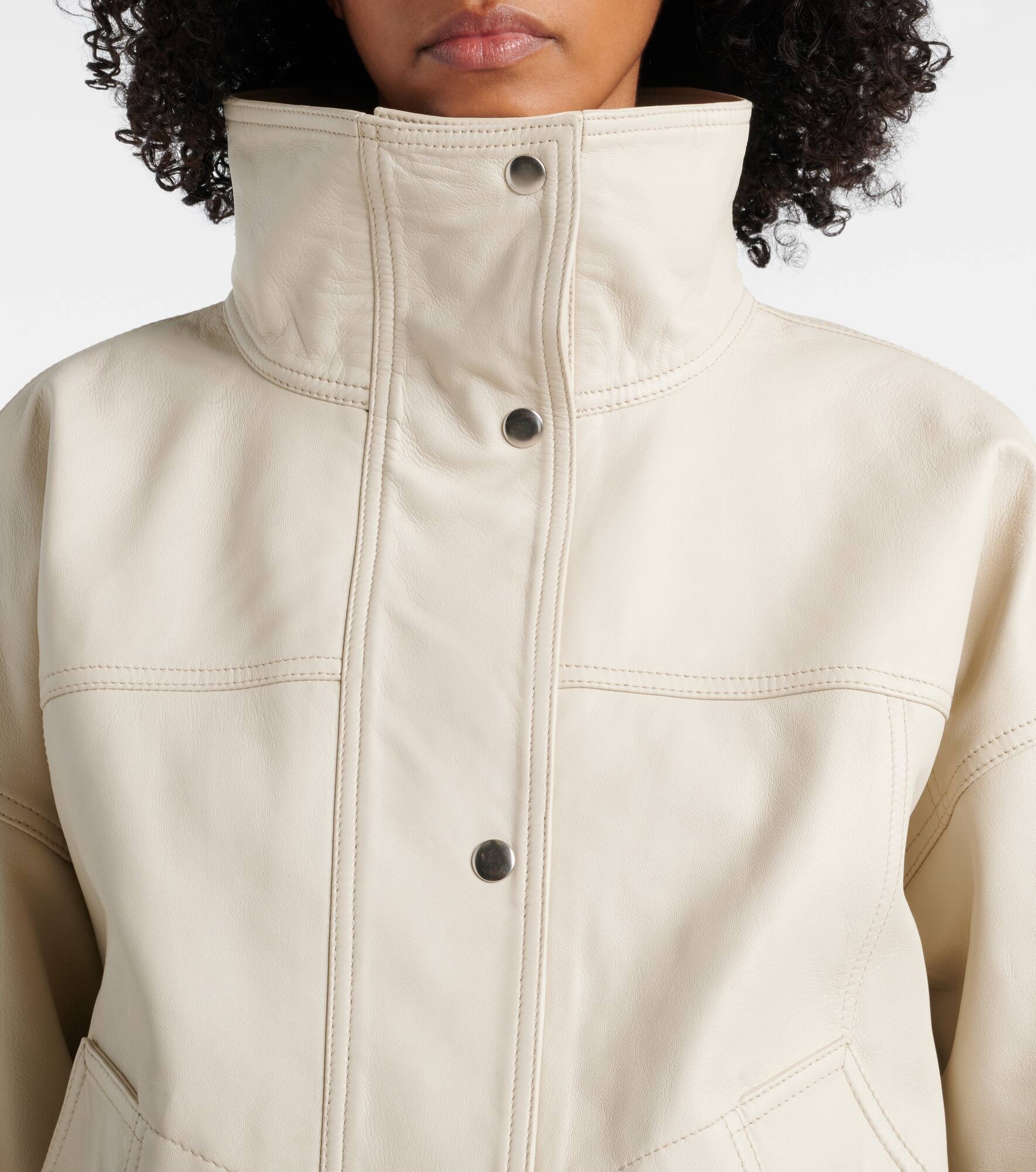 Leather bomber jacket - 4