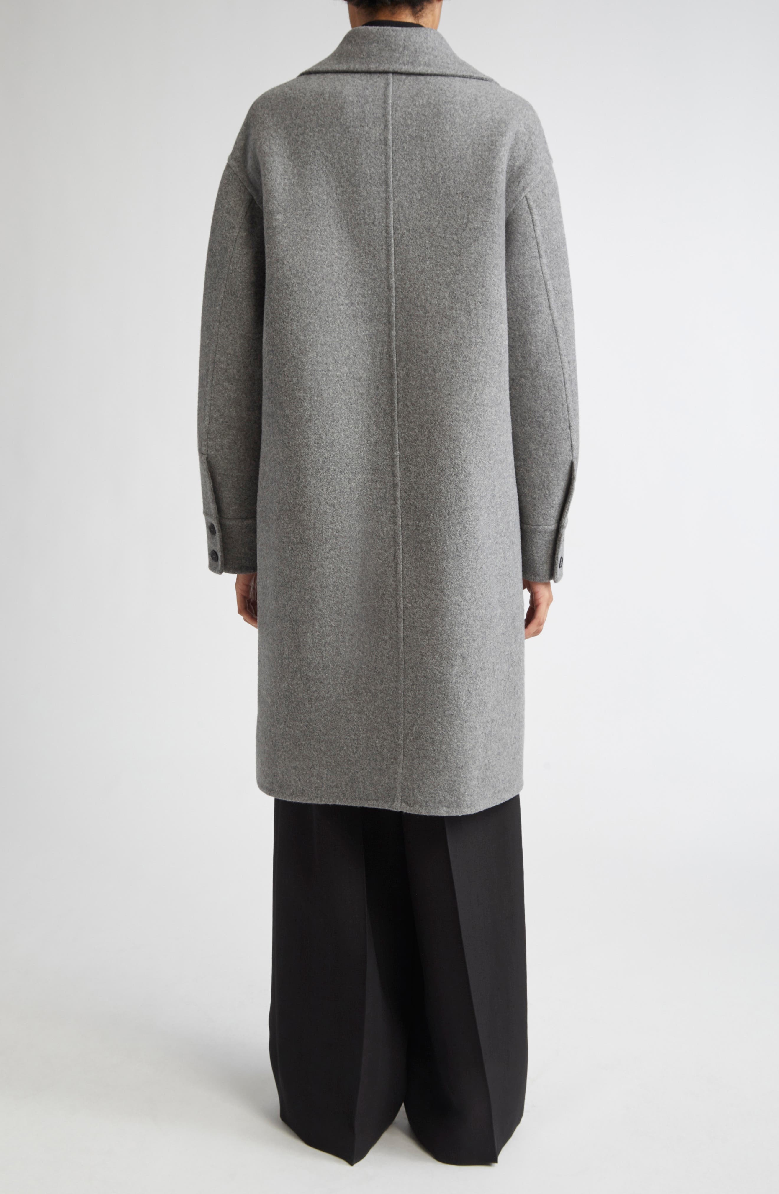 Jil Sander Relaxed Virgin Wool Coat in Pebble at Nordstrom - 3