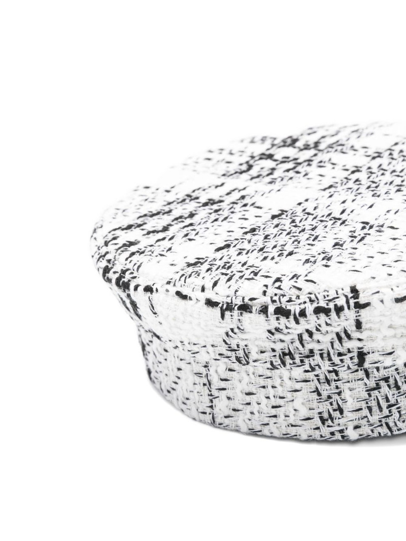 RUSLAN BAGINSKIY tweed-check beret outlook