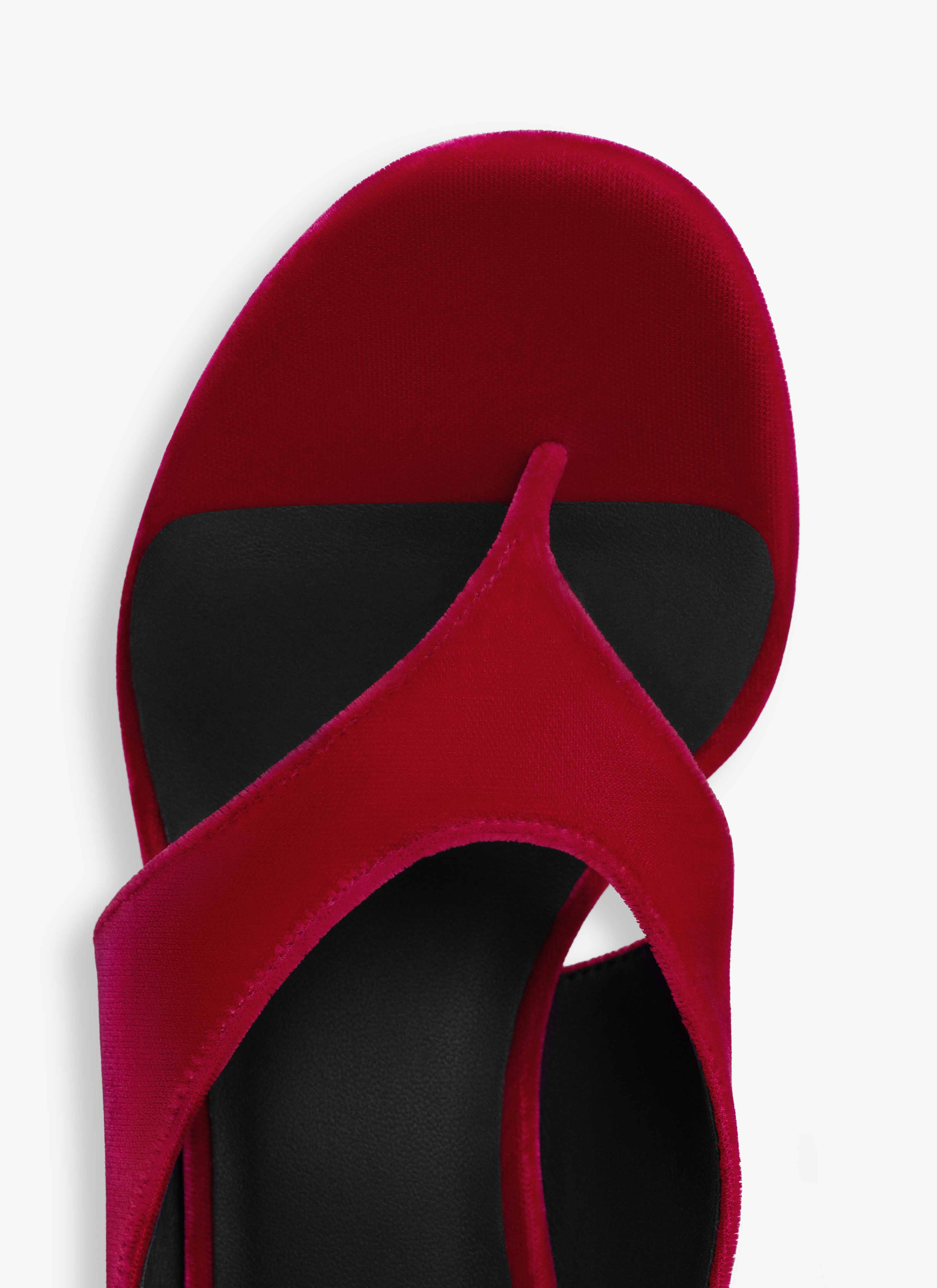 CUBE THONG MULES IN VELVET - 4