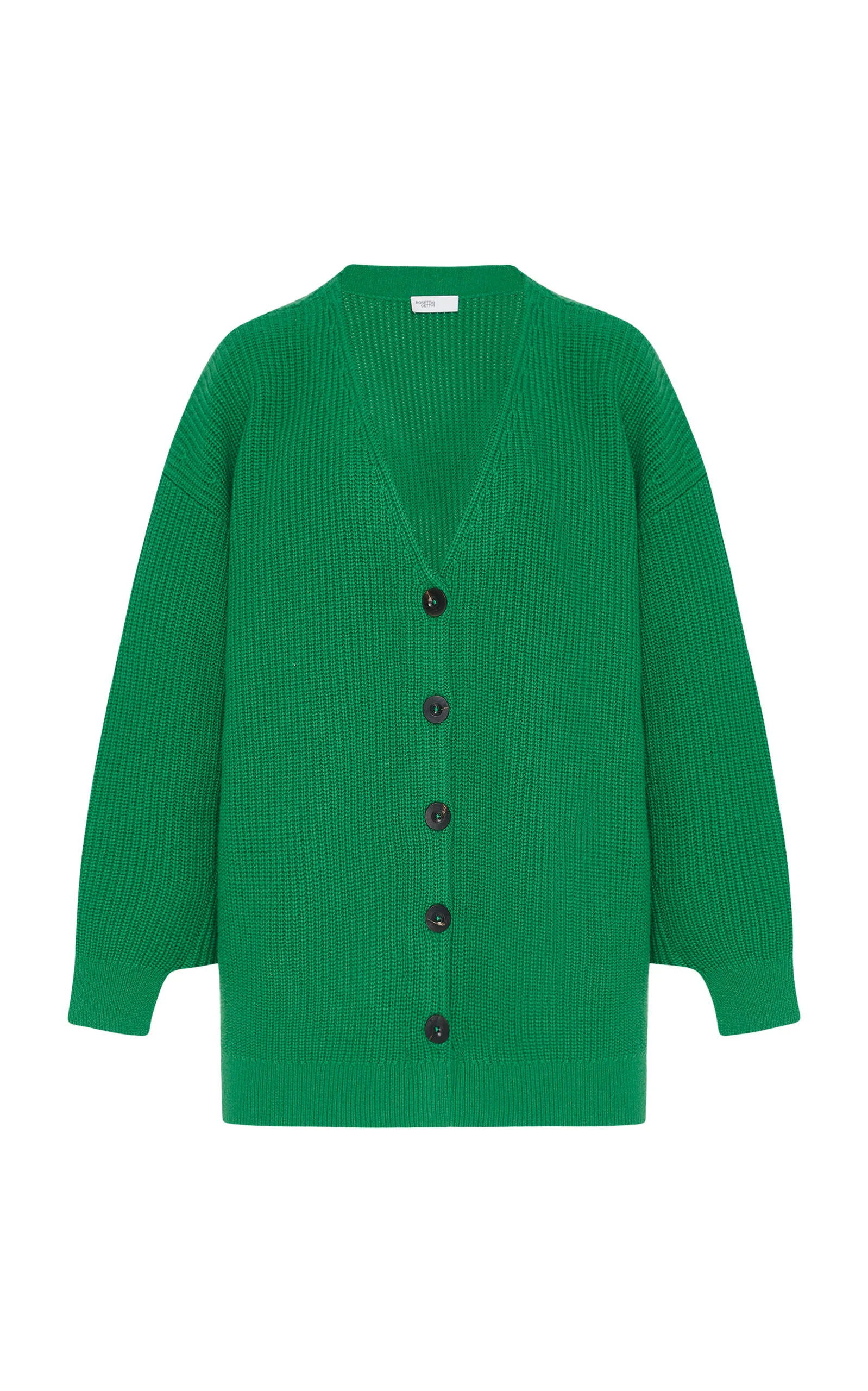 Rib-Paneled Wool-Cashmere Cardigan green - 1