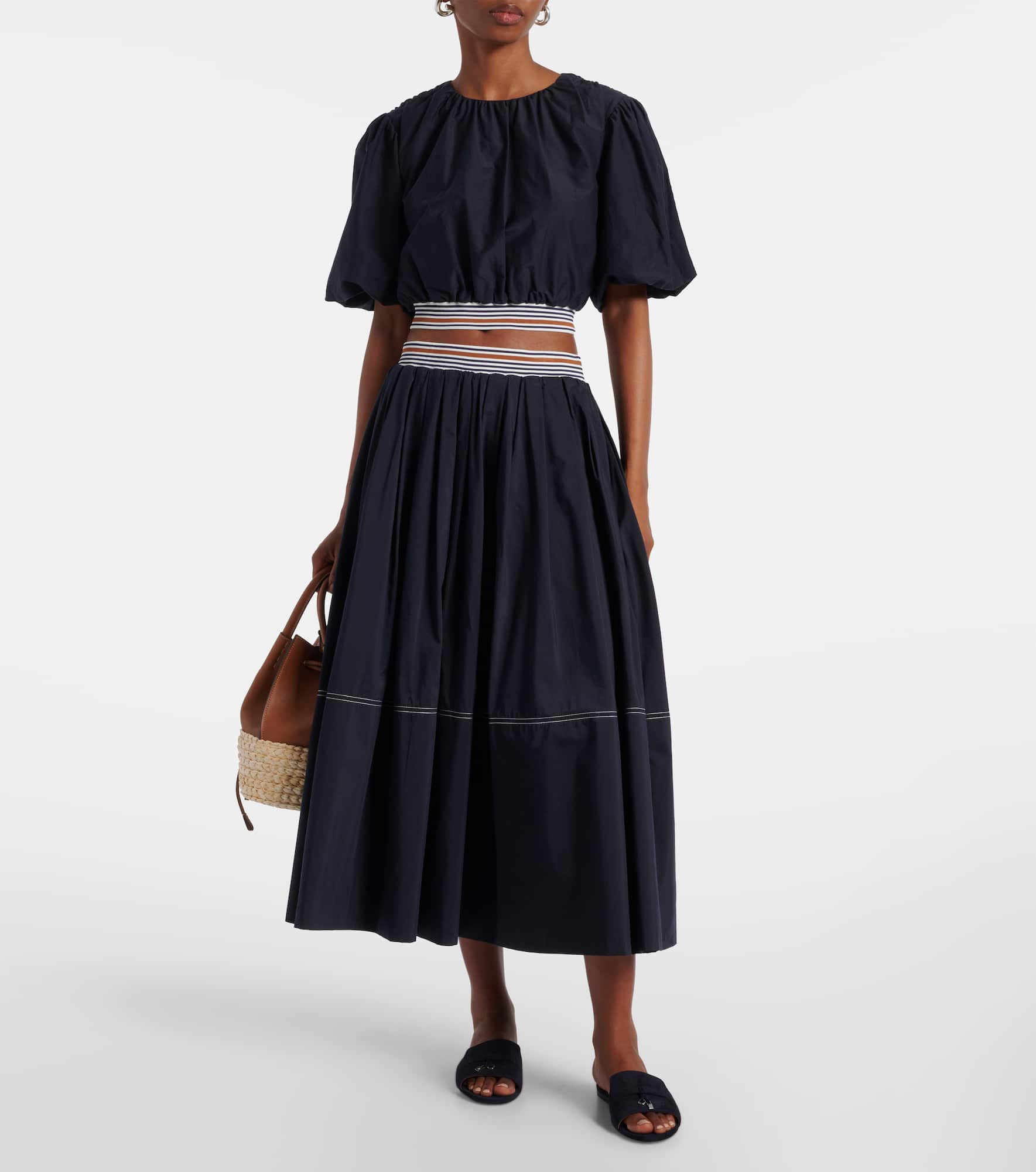 Gabriela cotton and silk crop top - 2