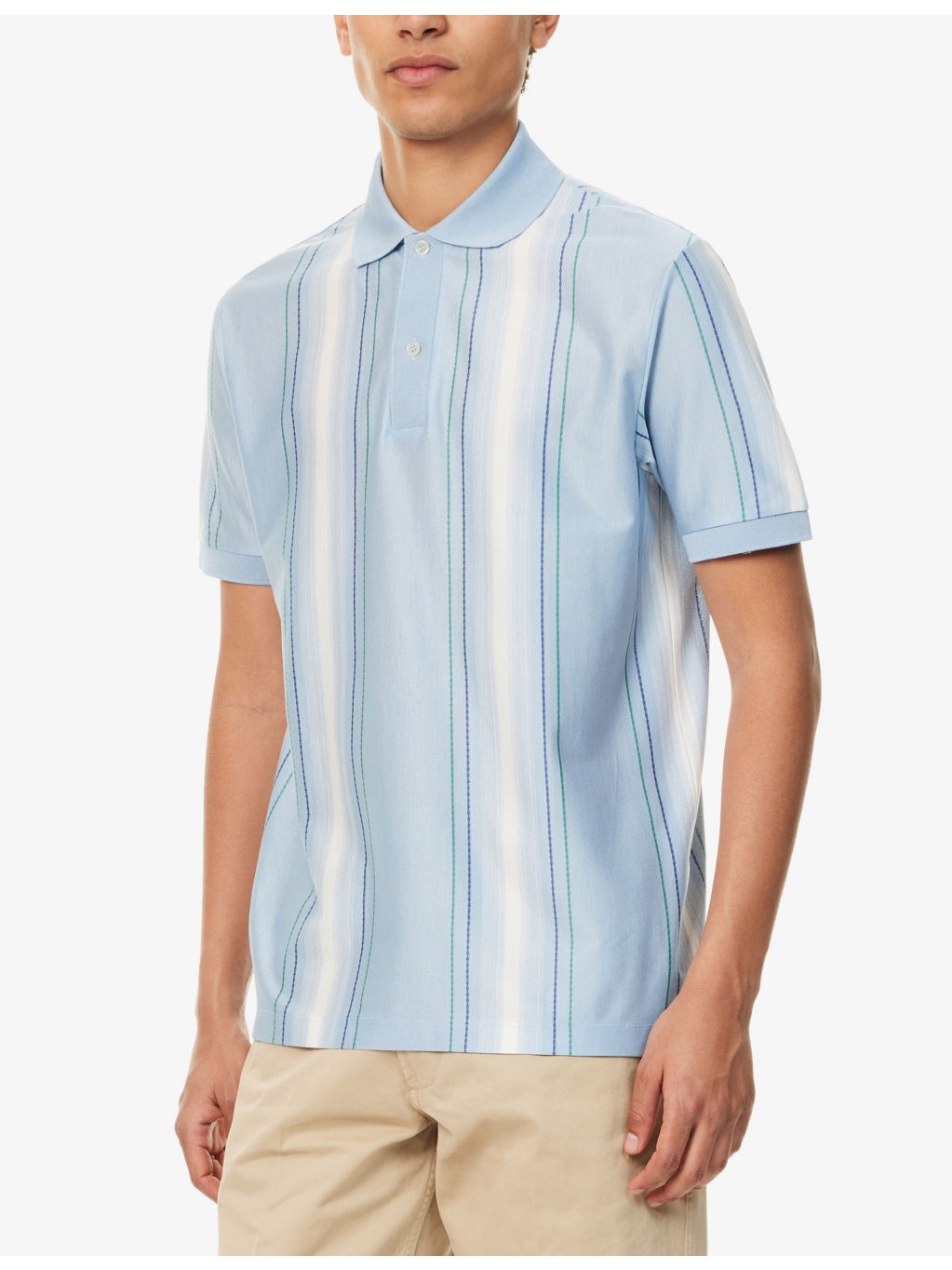 Striped Short-Sleeve Cotton-Pique Polo Shirt - 3