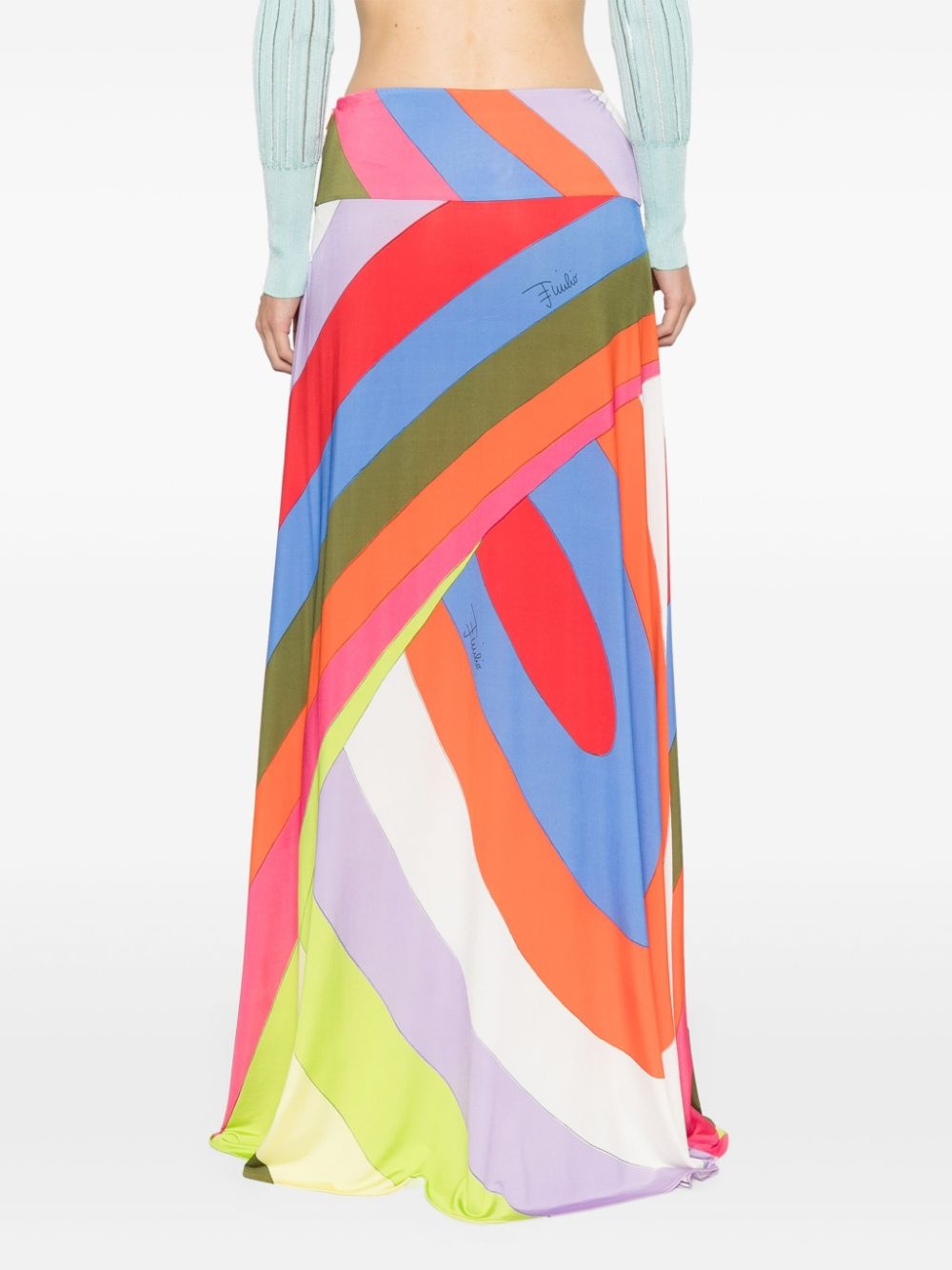 Iride-print maxi skirt - 4