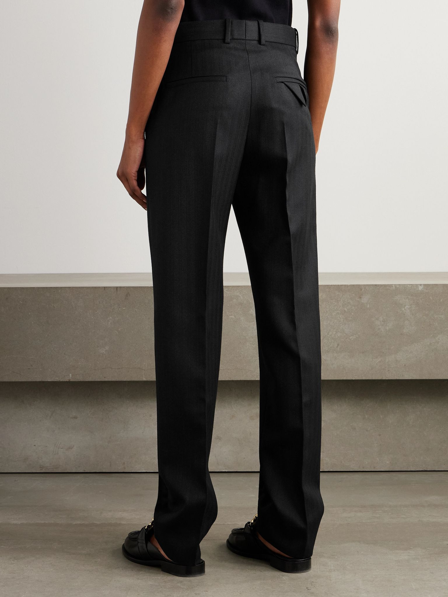 Wool straight-leg pants Black - 4