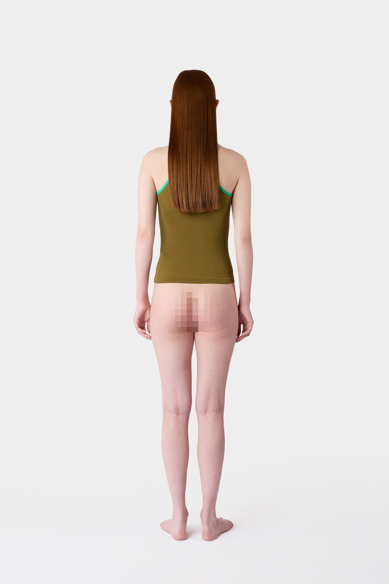 SUPER STRETCH HALTER TOP / olive green 4