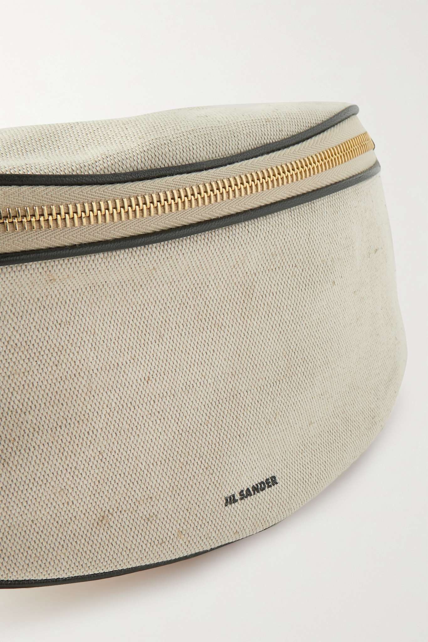 Moon small leather-trimmed cotton-canvas belt bag - 4