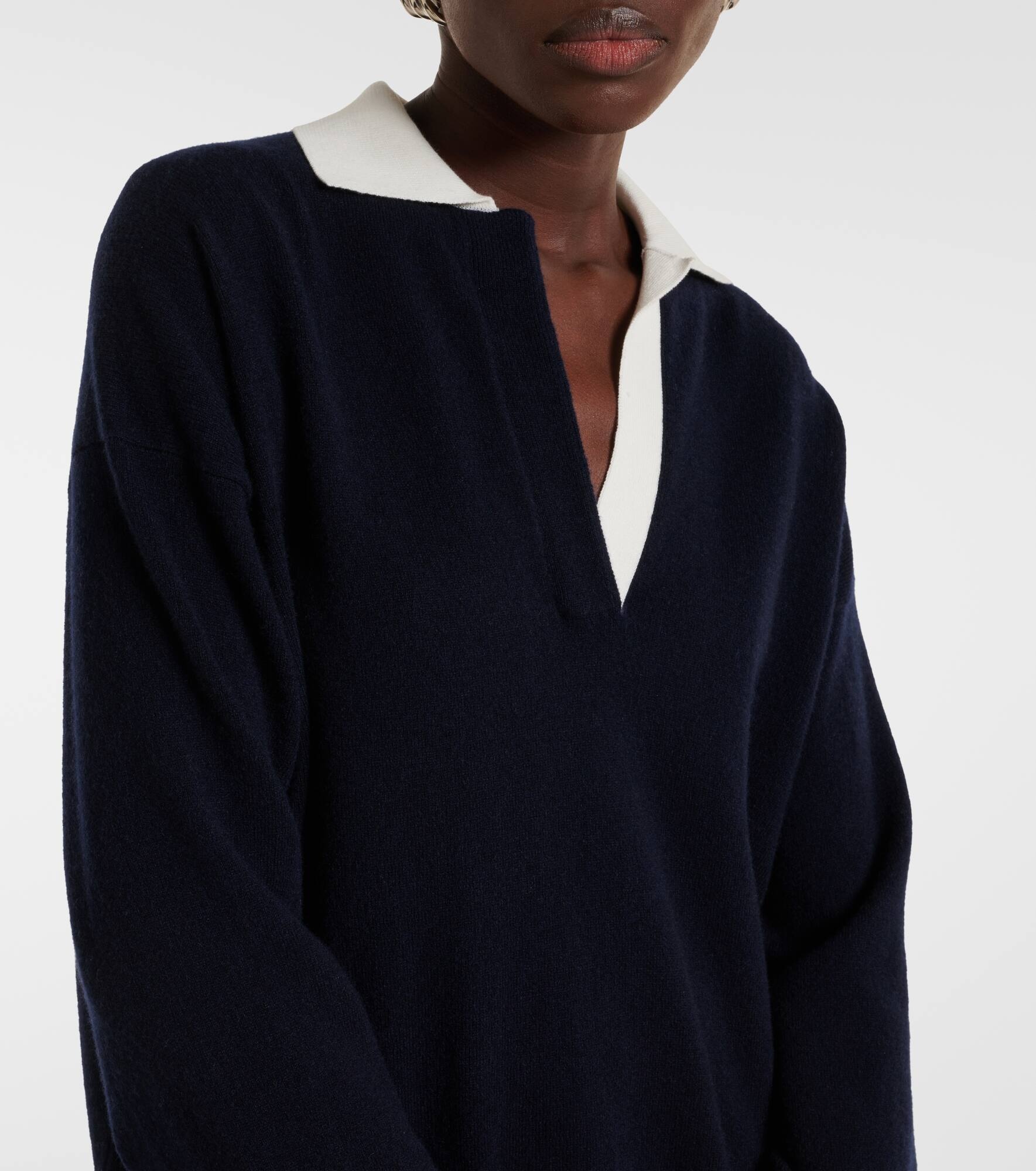 Wool and cashmere-blend polo sweater - 4