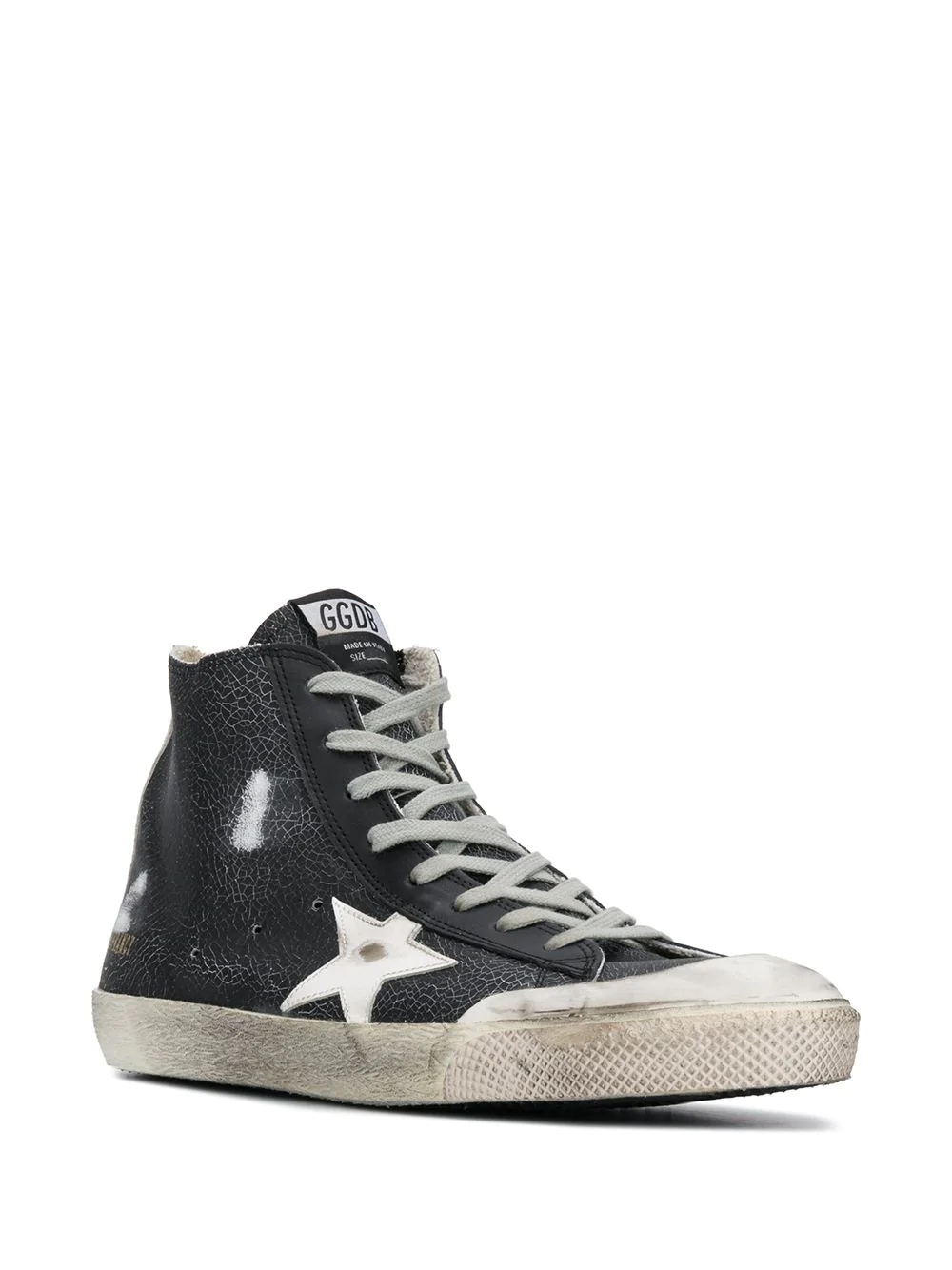 star print hi top sneakers - 2