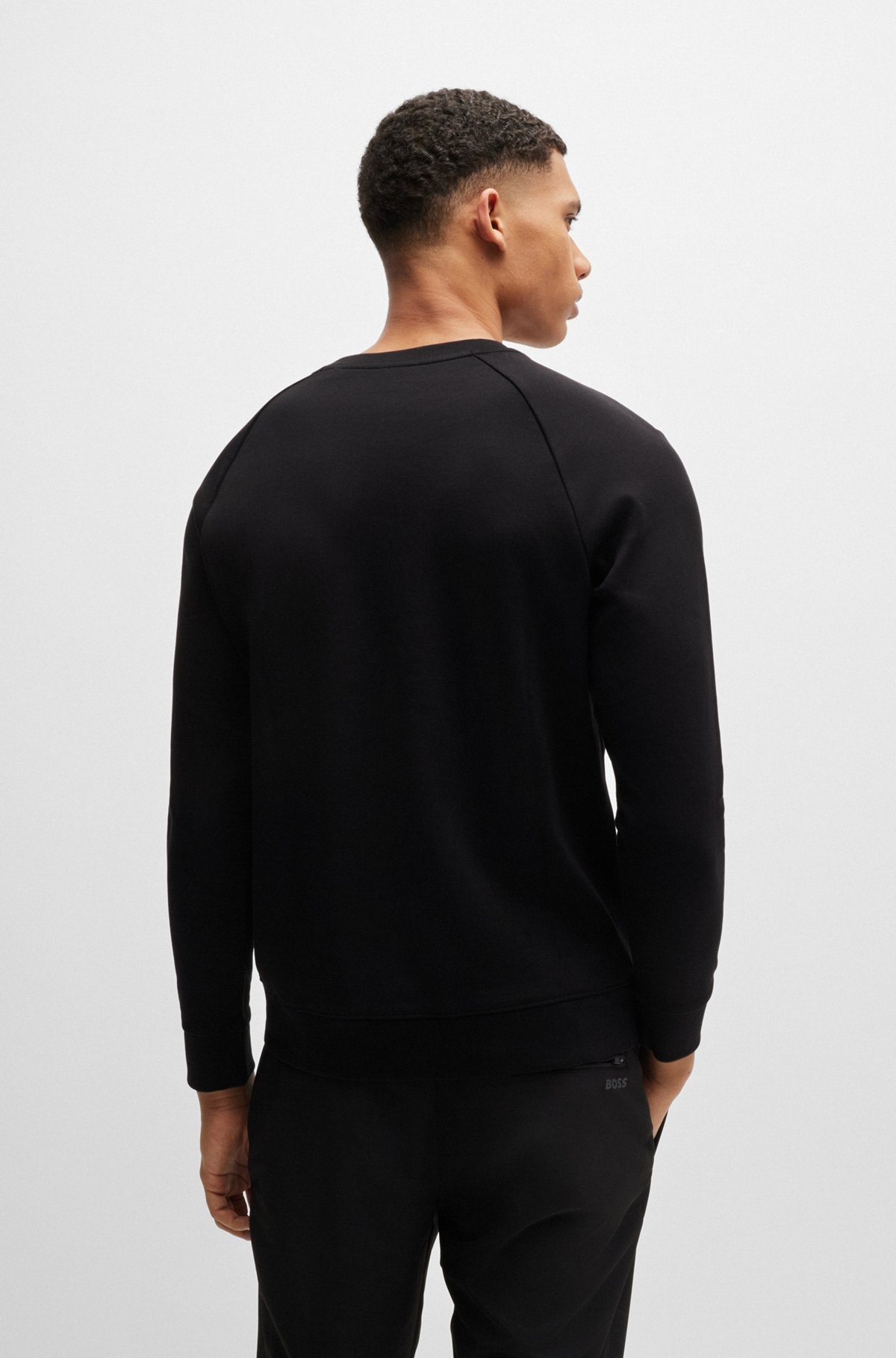 INTERLOCK-COTTON SWEATSHIRT WITH LOGO DETAIL AND CREW NECKLINE - 5