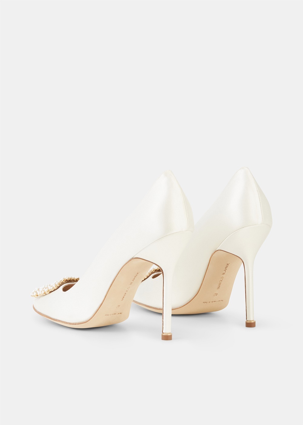 Hangisi 105 Satin Cream Pumps - 3