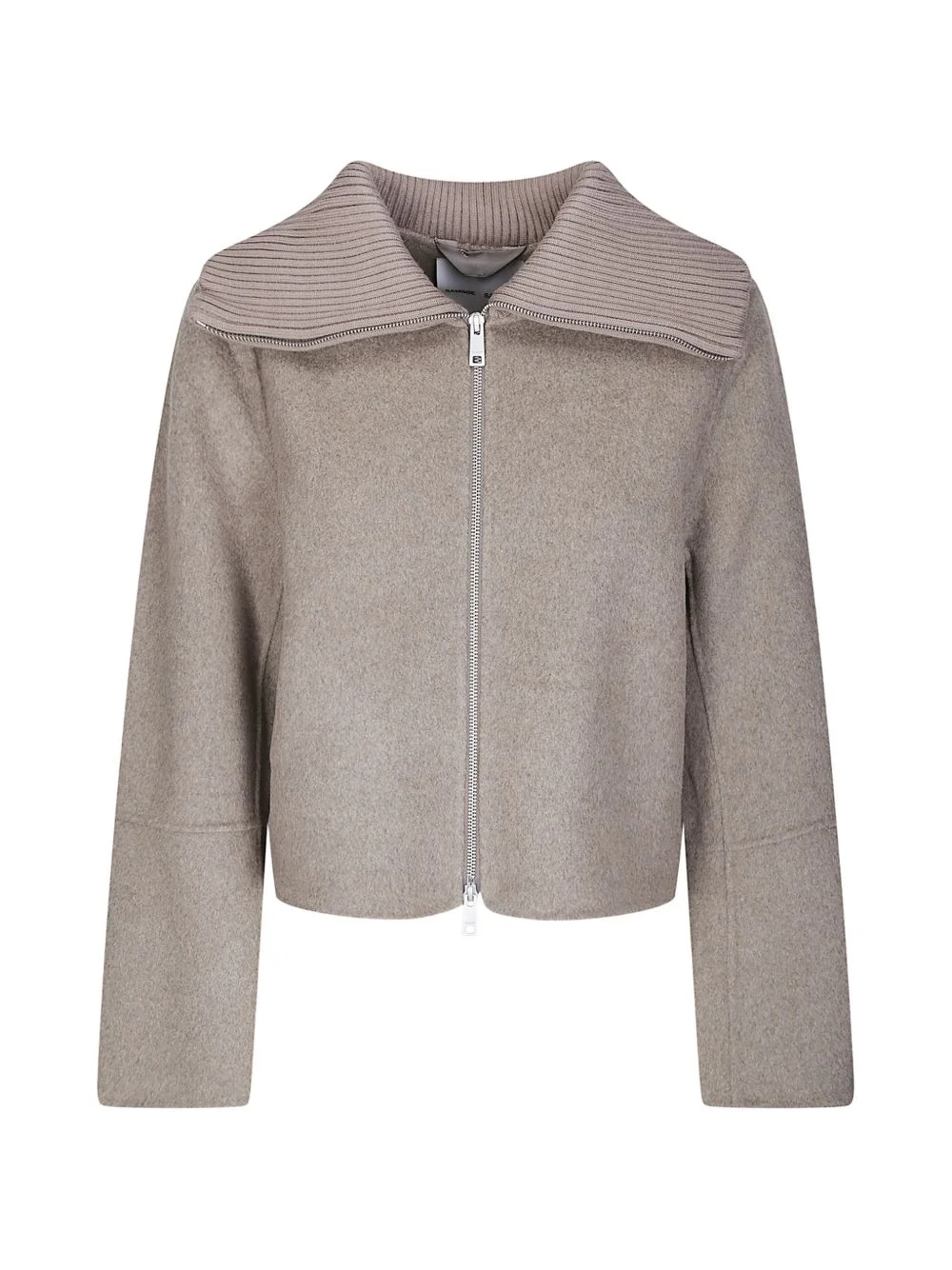Sacleo ribbed-collar zip-up jacket - 1