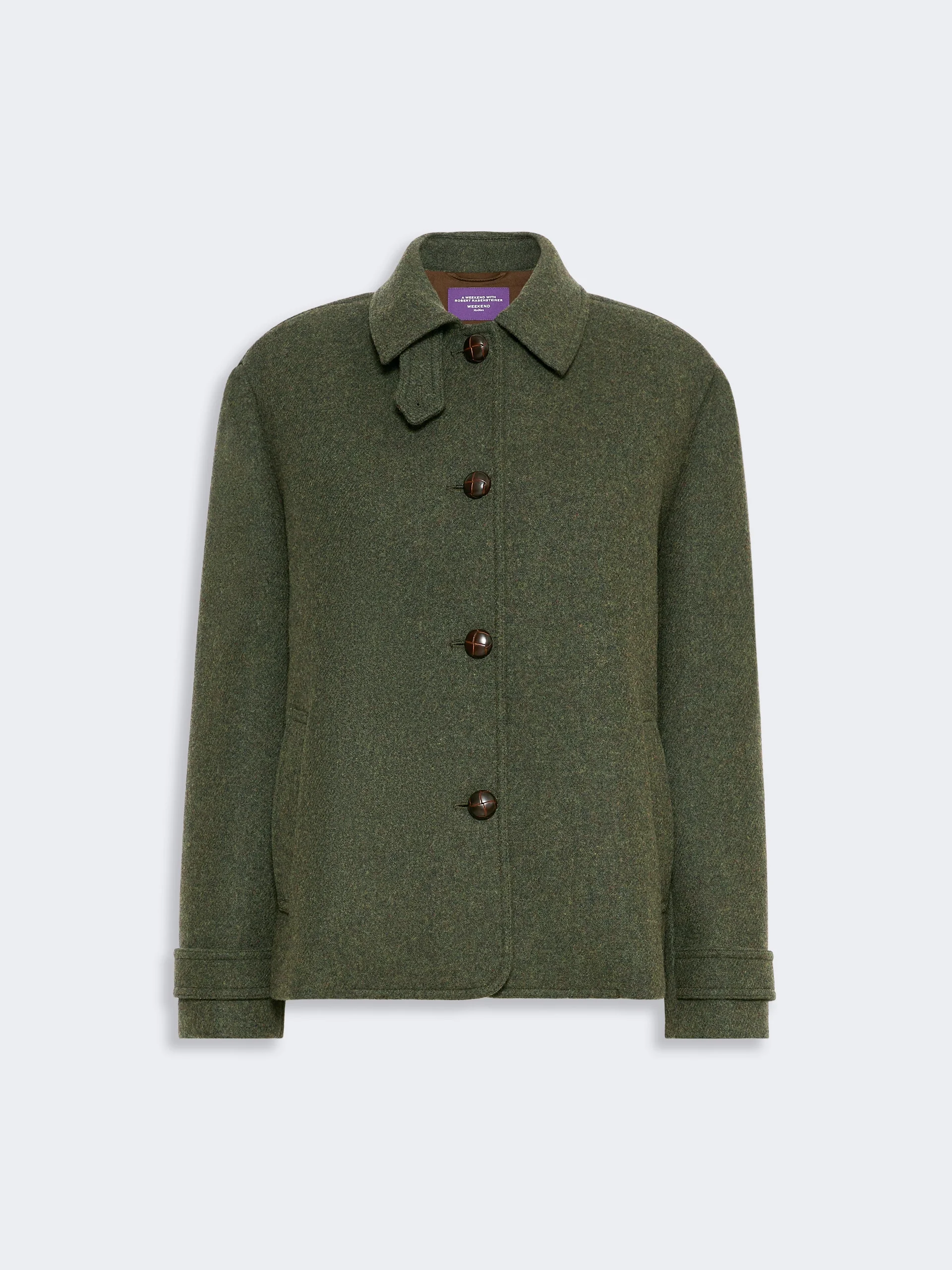 WKSDIORAMA Mélange wool short coat - SAGE GREEN - 1