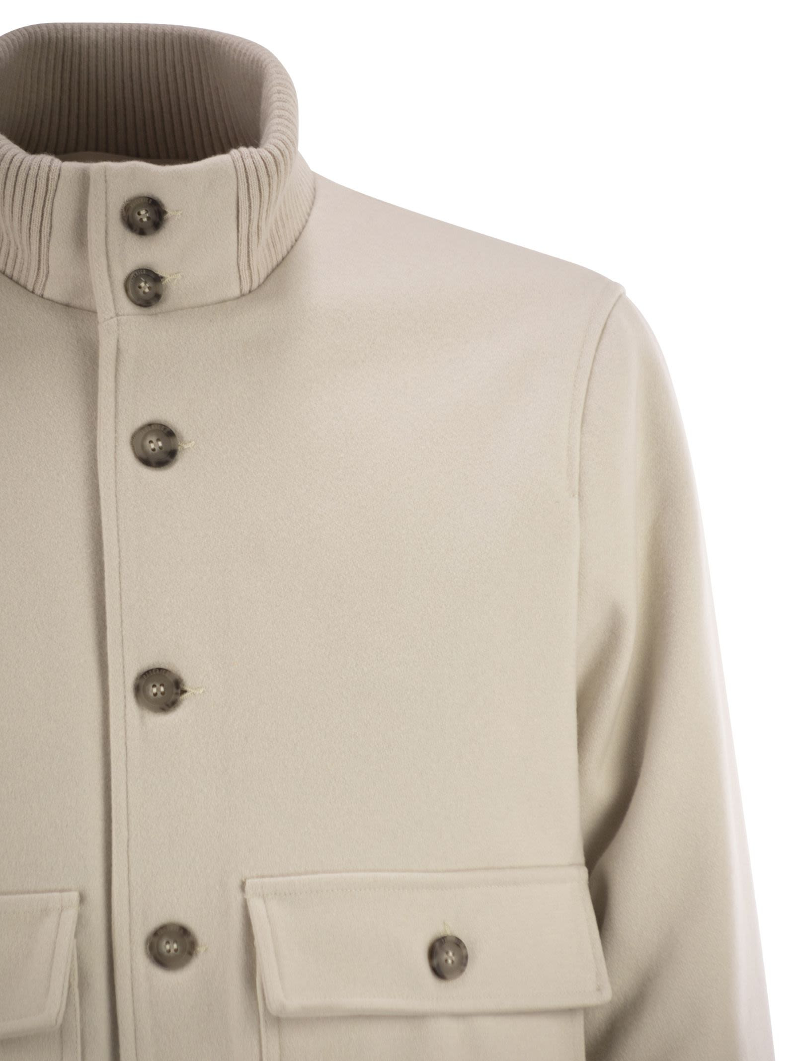 Peserico - Peserico Men Wool And Cashmere Bomber Jacket - 4