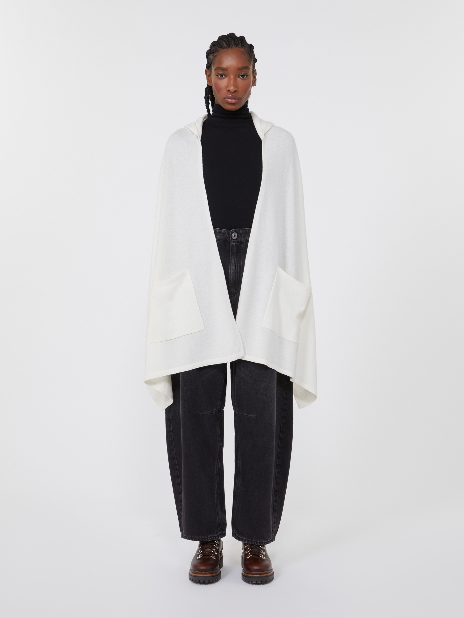 DELFINONEW Cashmere hooded shawl - 2