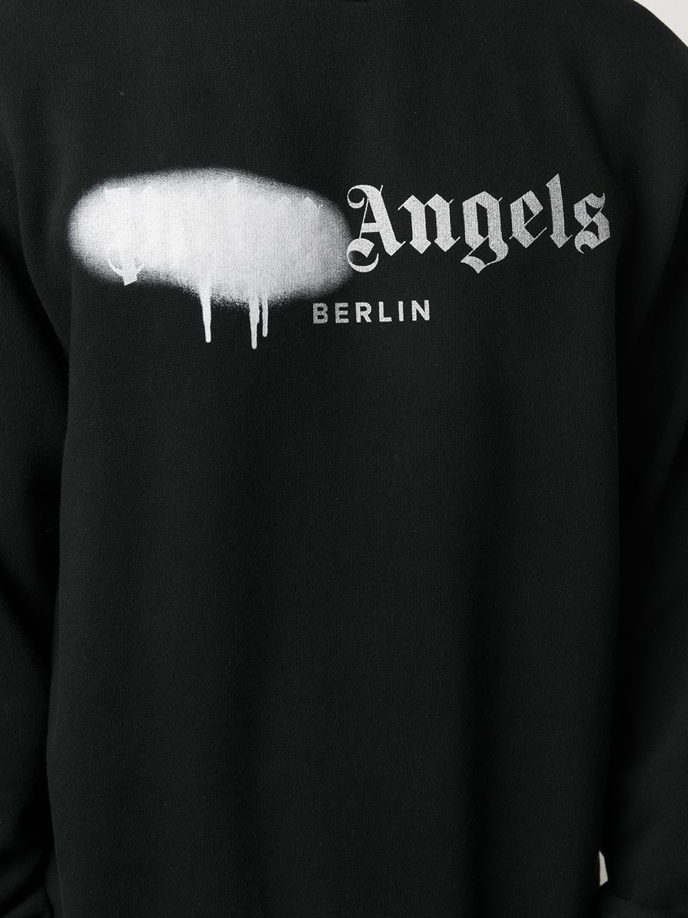 paint-detail logo-print sweatshirt - 5