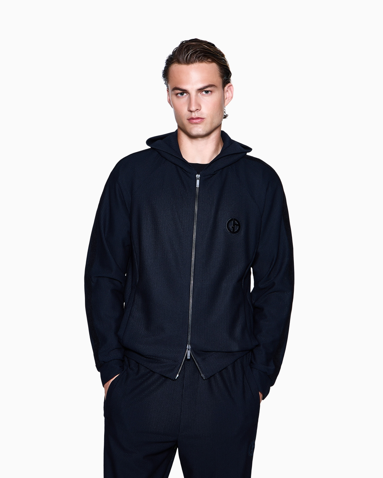 HOODED SWEATSHIRT IN TECHNICAL WAFFLE FABRIC - 4