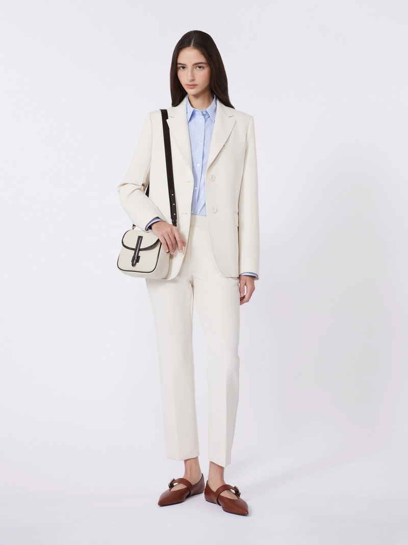 WEEKEND Max Mara Viscose-blend canvas blazer - IVORY outlook