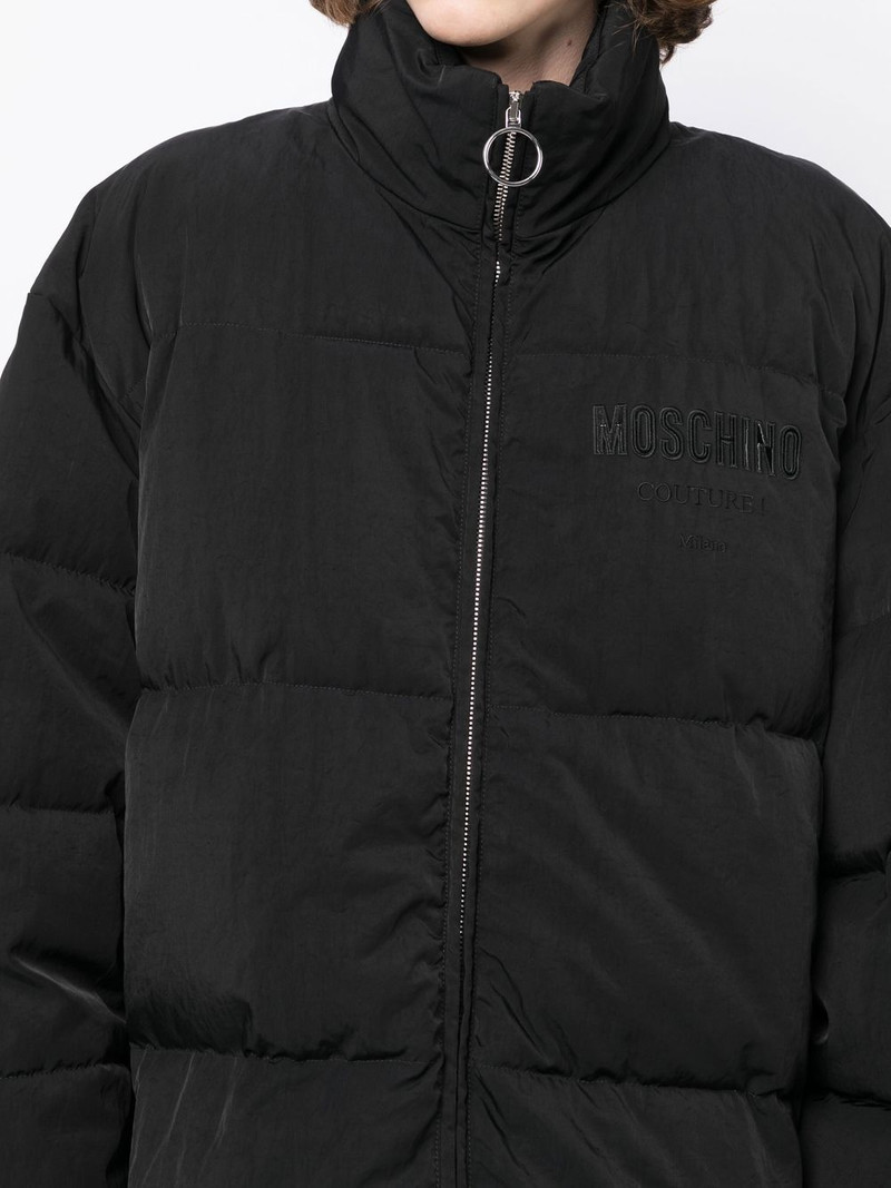 logo-print padded coat 5
