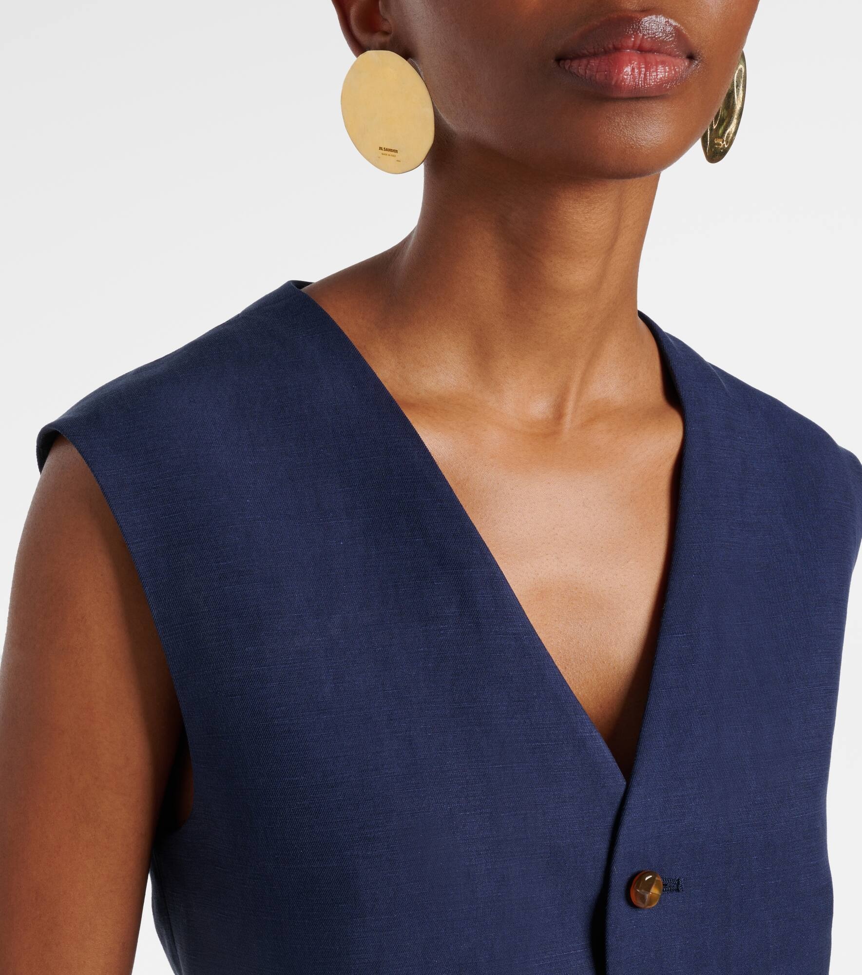 Feral linen and silk vest - 4