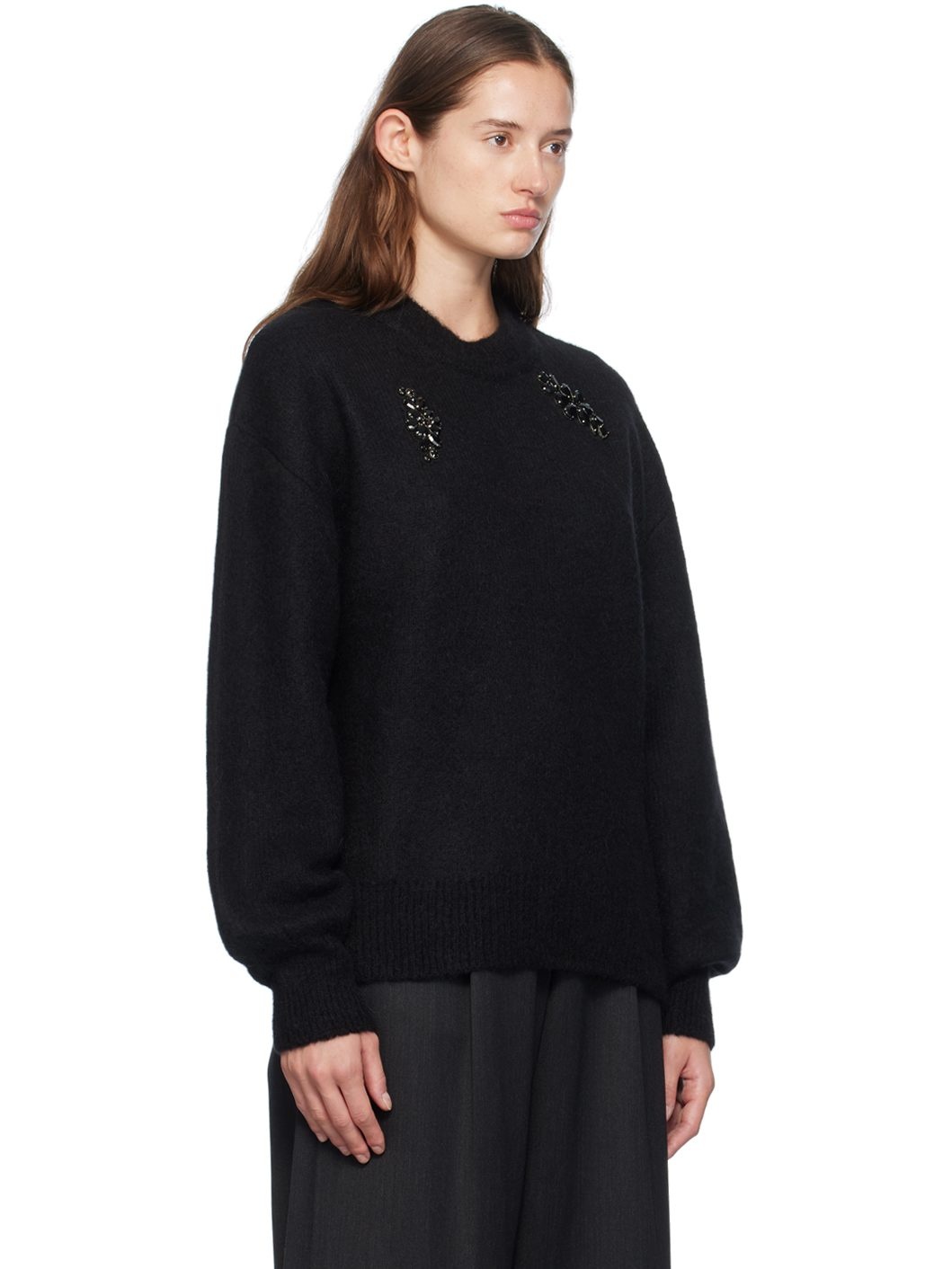 Black Embellished Sweater - 2