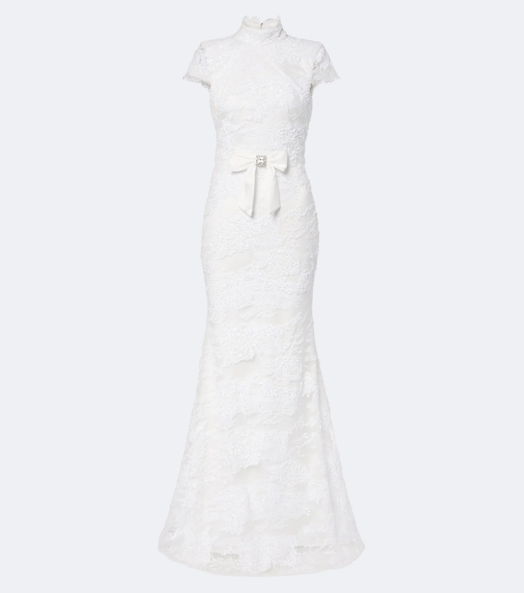 Medici embellished lace open-back gown - 1