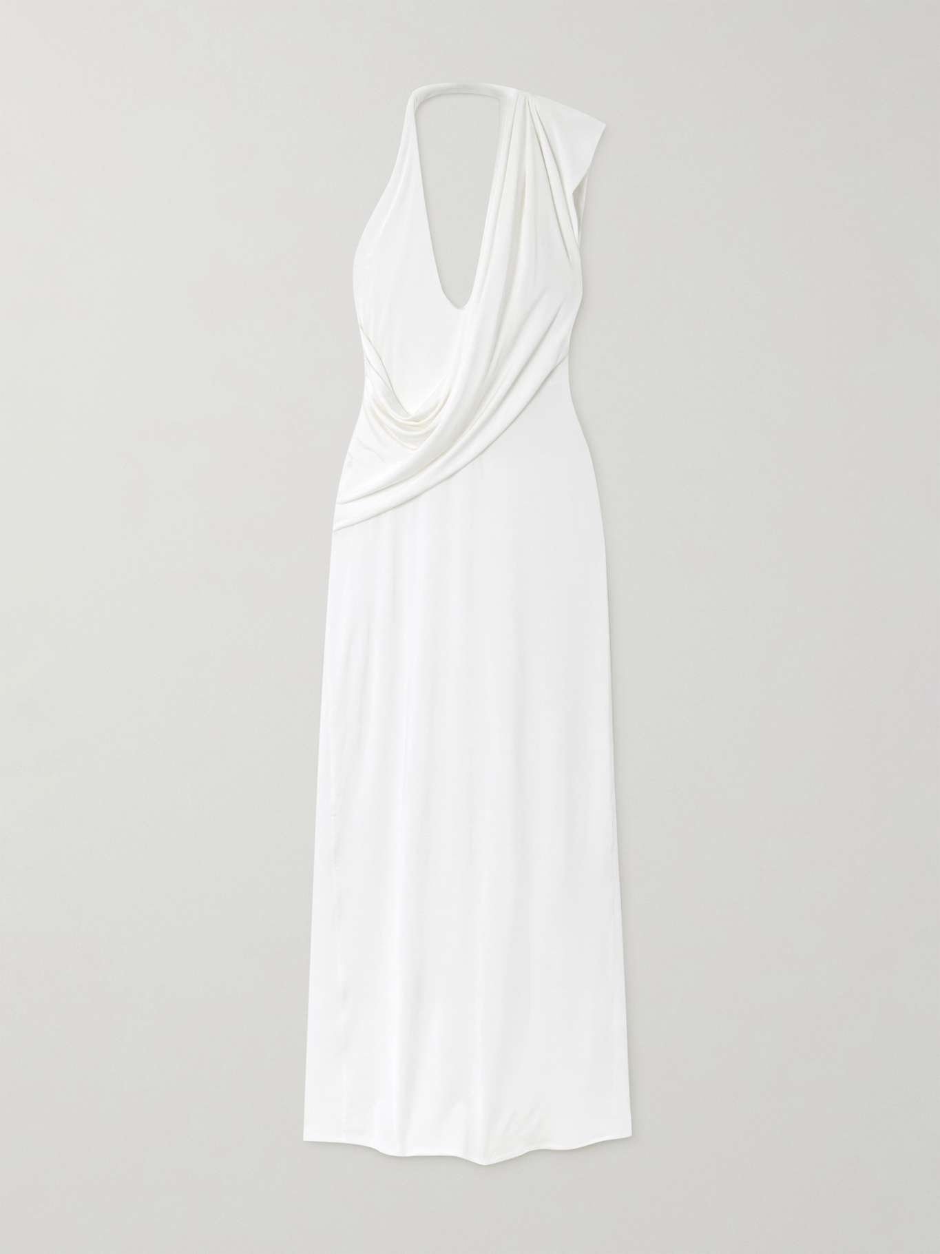 Asymmetric draped jersey gown - 1