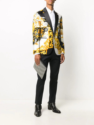 VERSACE crystal button bib front shirt outlook