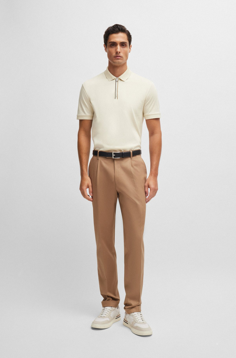 BOSS MERCERIZED-COTTON SLIM-FIT POLO SHIRT WITH ZIP PLACKET outlook