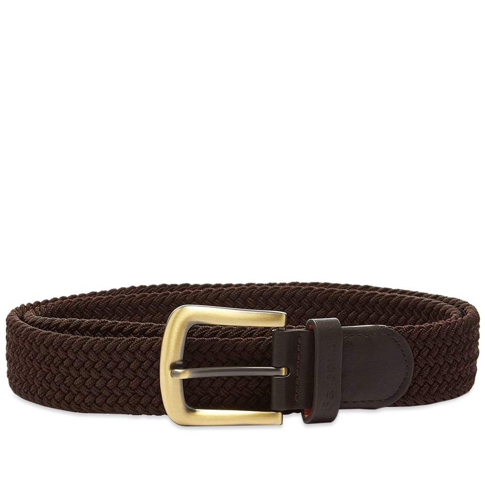 Barbour Stretch Webbing Leather Belt - 1