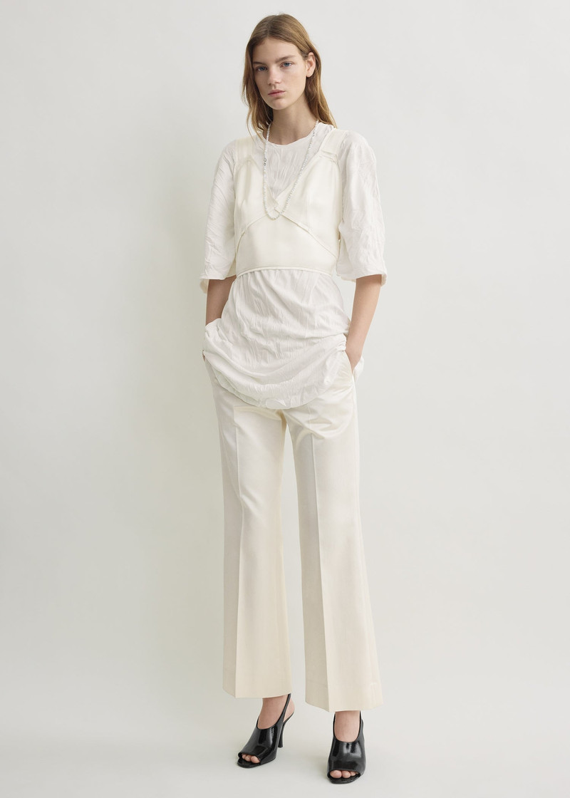 TOTEME Cropped satin camisole off-white outlook