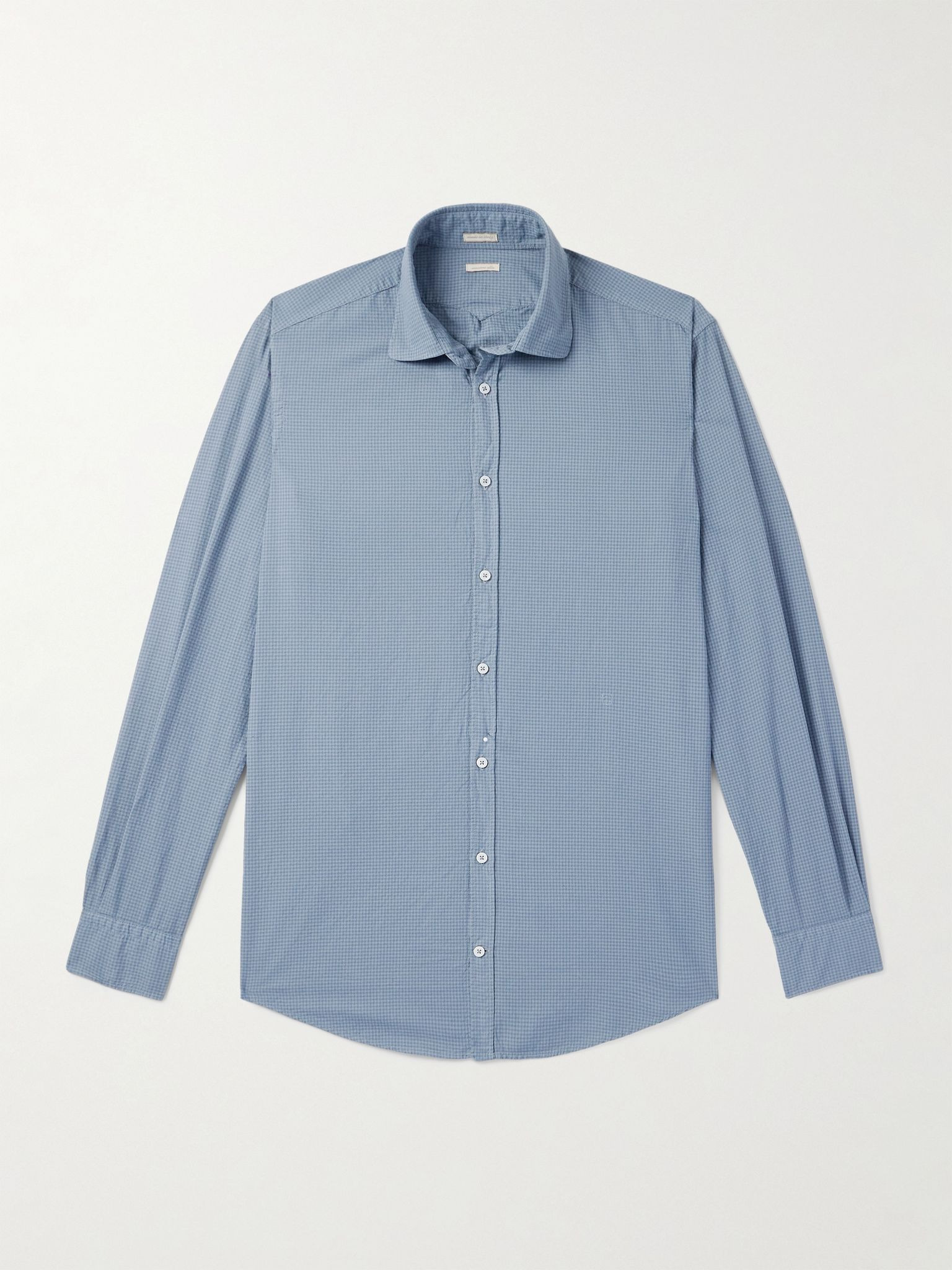 Canary Checked Cotton Shirt Blue - 1