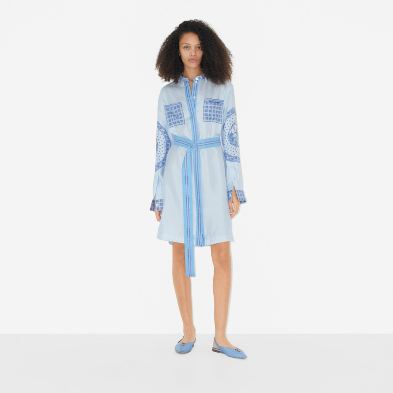 Burberry Monuments Print Silk Belted Shirt Dress outlook