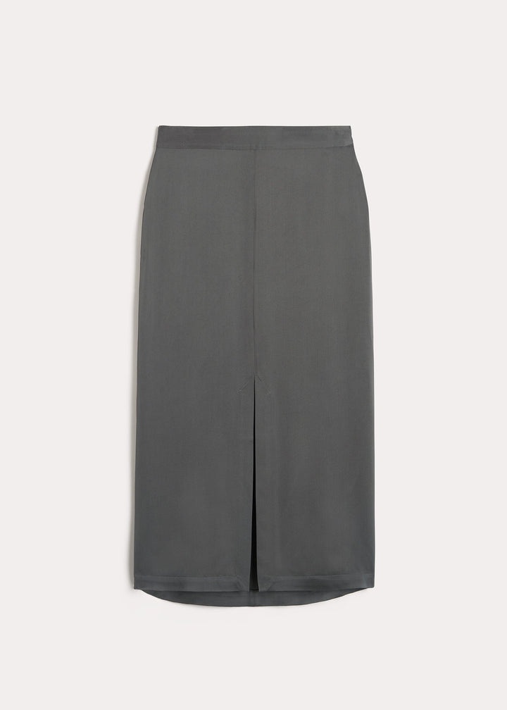 Front-split satin midi skirt lead - 1