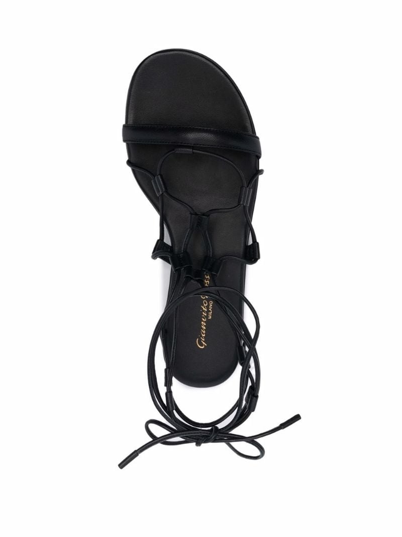 lace-up leather sandals - 4