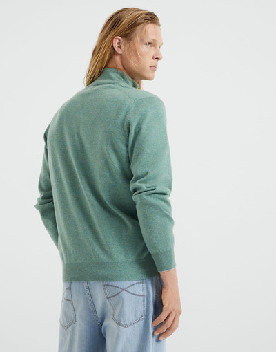 Brunello Cucinelli Cashmere turtleneck sweater with zipper outlook