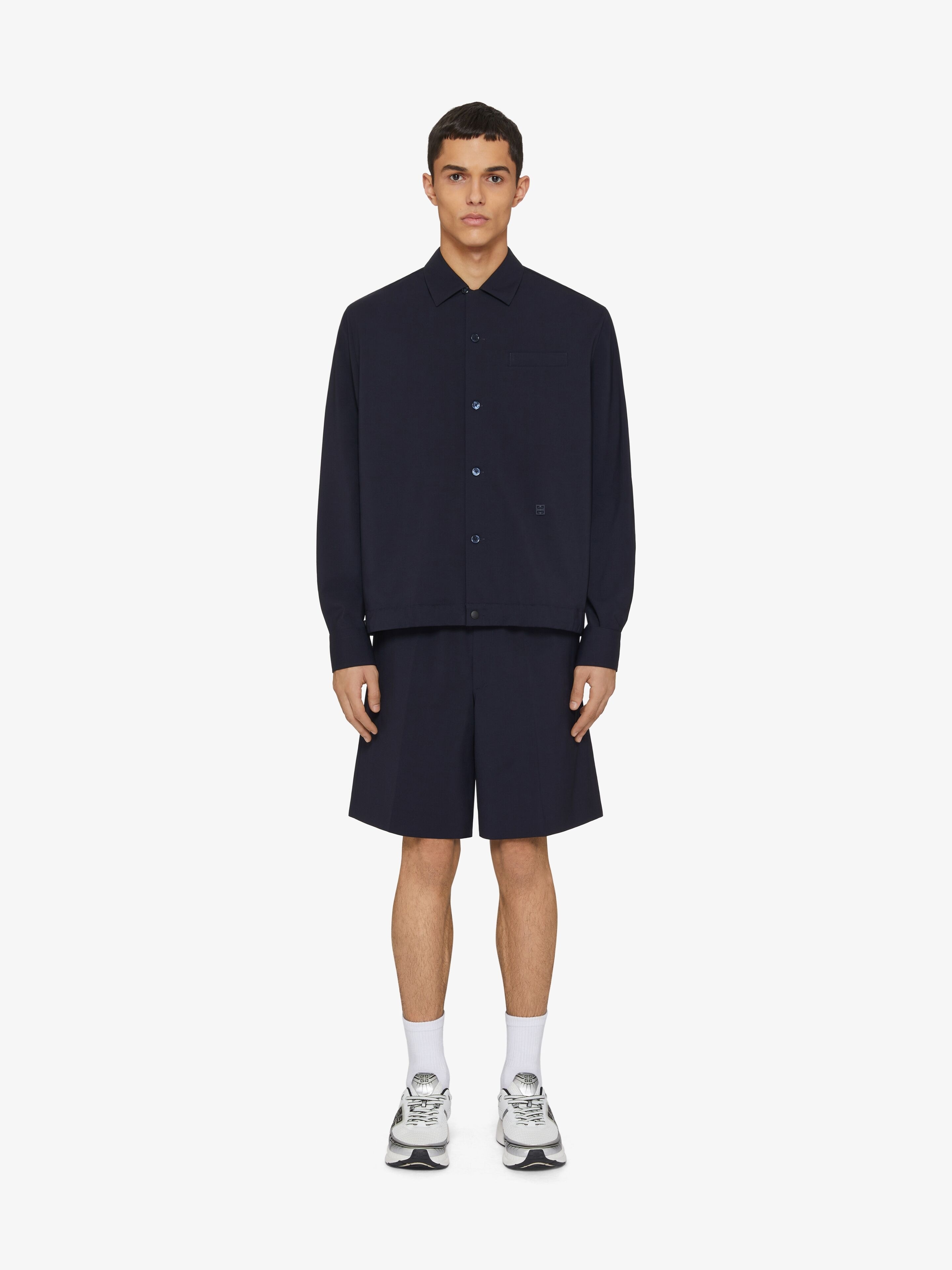 OVERSHIRT IN WOOL POPLIN WITH 4G DETAIL - 2